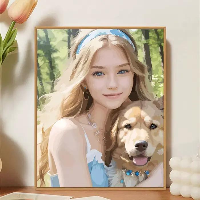 Peinture personnalisée par numéros, livraison directe, bricolage, peinture acrylique par numéros, Photo à colorier sur toile, cadeau pour adultes, décoration de maison