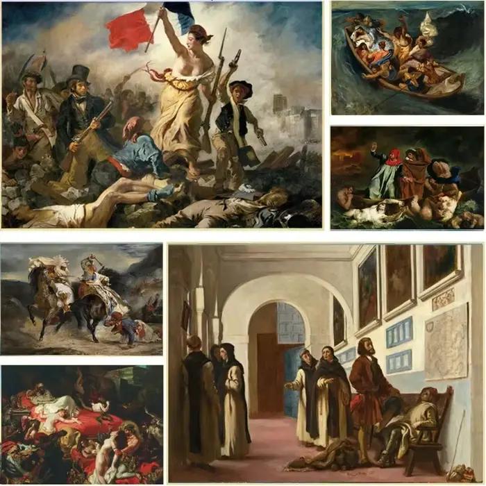 Affiche d'artiste Eugene Delacroix Liberty leader du gens