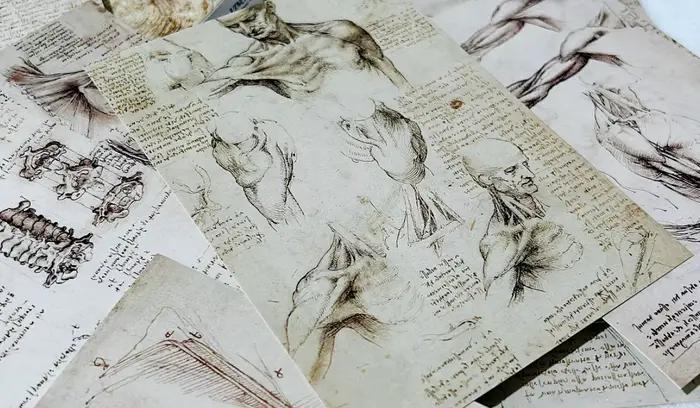 30 feuilles/Lot Leonardo Da Vinci croquis peinture carte postale Vintage Art