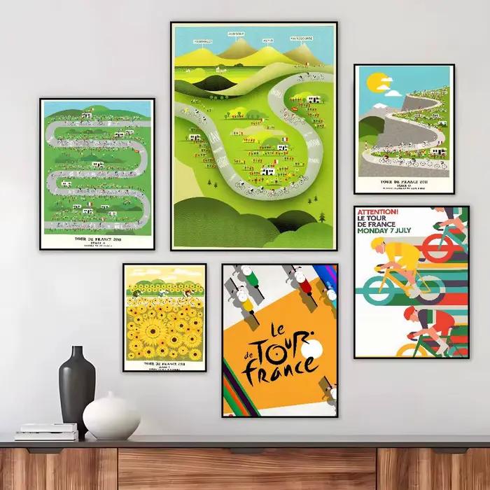 Affiche artistique sur toile HD du Tour de France