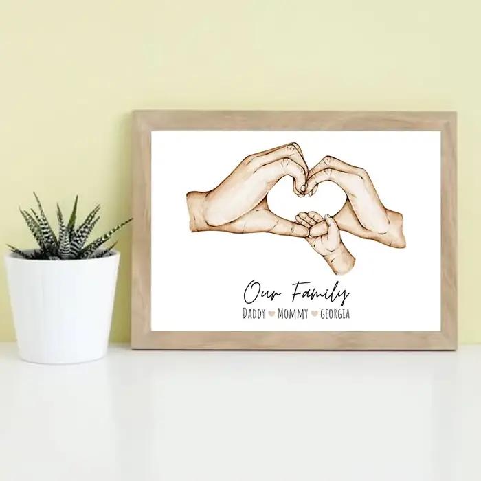 Affiches d'art mural minimalistes de peinture de toile de famille