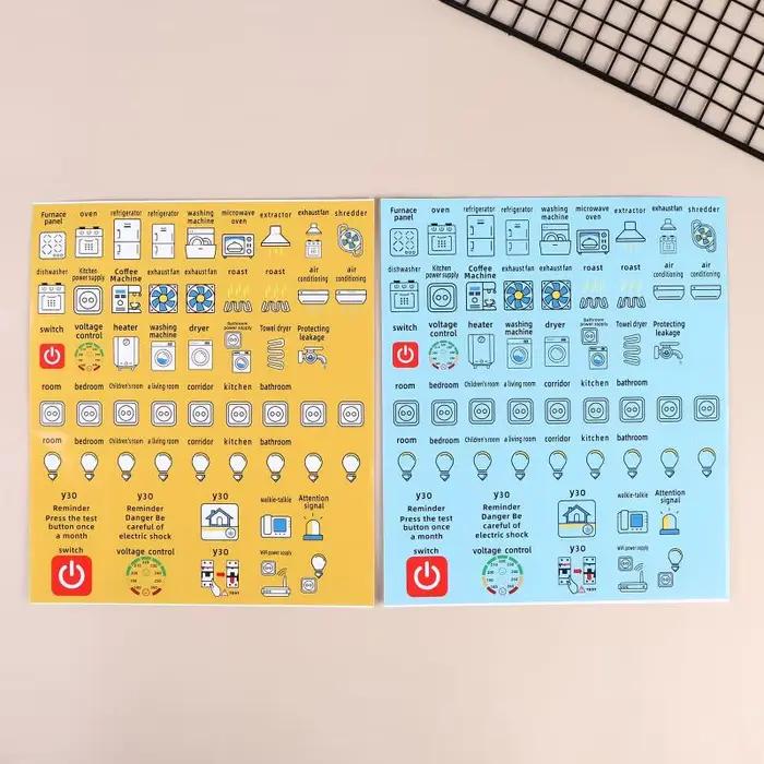 Offre Spéciale – Lot de 2/5 feuilles d'autocollants décoratifs étanches pour panneaux de disjoncteurs électriques (version anglaise)