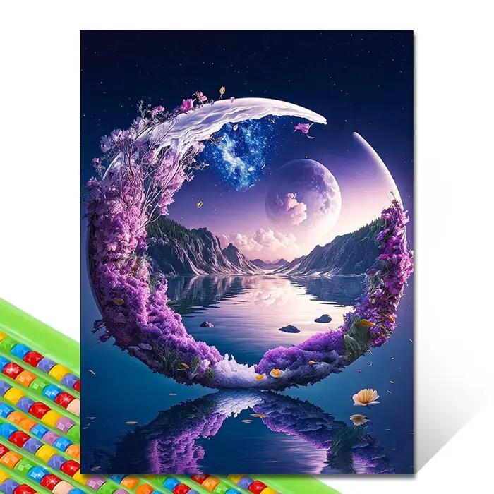 Peinture de diamant de lune violette