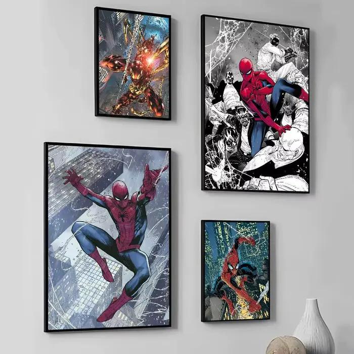 Affiches de super-héros S-Spider Cartoon M-Man Manga