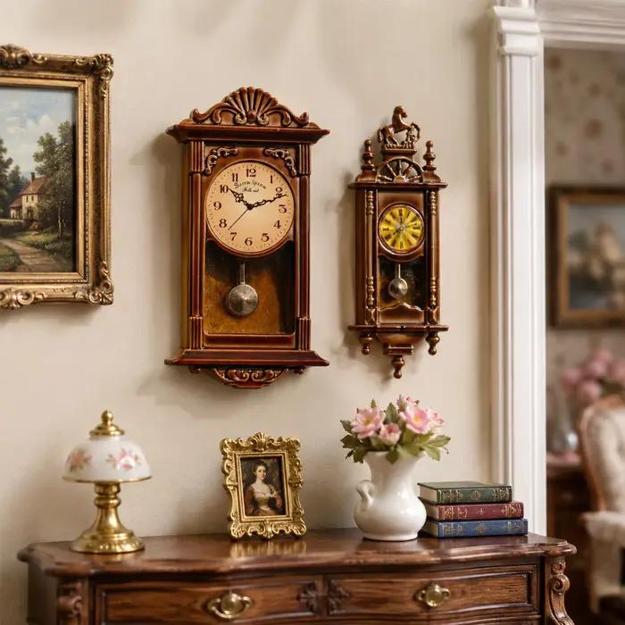 Mini réplique d'horloge murale, horloge murale pour la décoration du salon, accessoire miniature pour la photographie