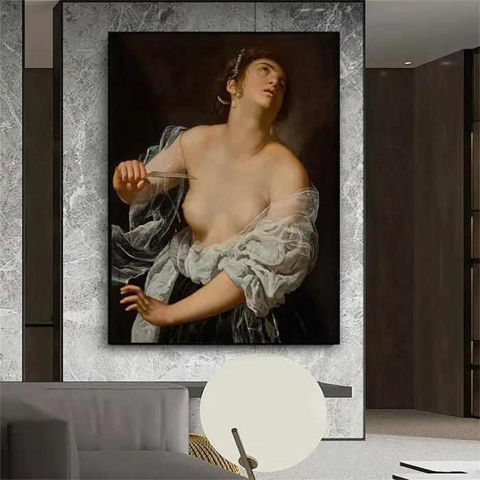 Affiche féministe Vintage baroque italienne de la Renaissance, Artemisia Gentileschi, peinture sur toile d'art mural pour décoration de chambre et de maison