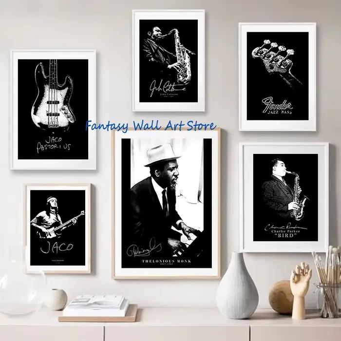 Affiche abstraite de musicien de jazz