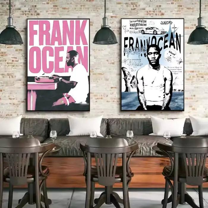 Affiche murale Hip Hop a-artiste Frank o-océan, art imprimé adapté au salon, chambre à coucher, bar, salon, décoration de maison, cadeau
