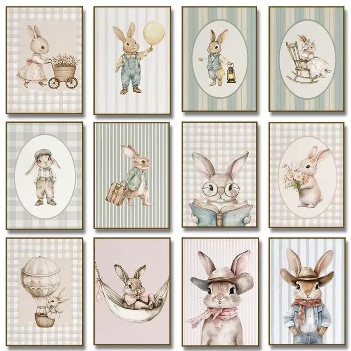 Affiche d'illustration de lapin mignon