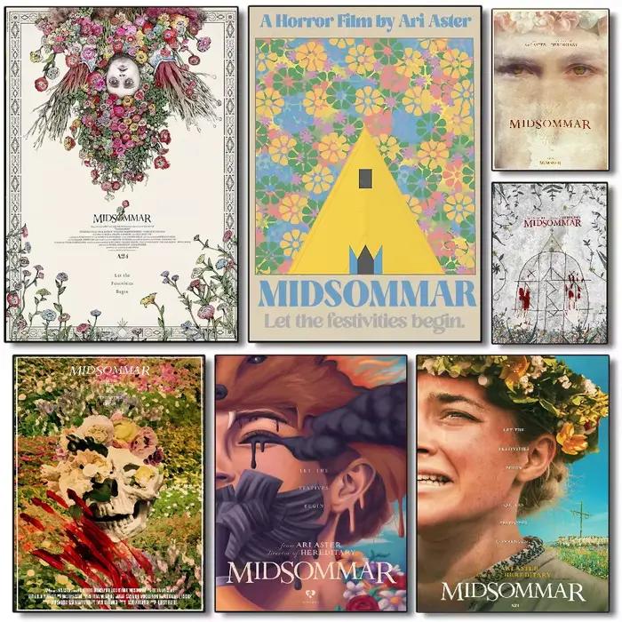 M-midsommar film d'horreur tv affiche HD art collant mur étanche maison salon chambre bar décoration esthétique
