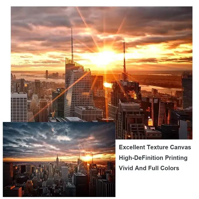 Peintures sur toile avec vue au coucher du soleil de la ville de New York