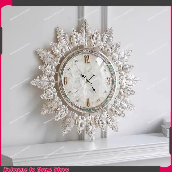 Horloges murales au Design nordique salon moderne Horloge murale ronde de luxe Unique silencieux Pendule