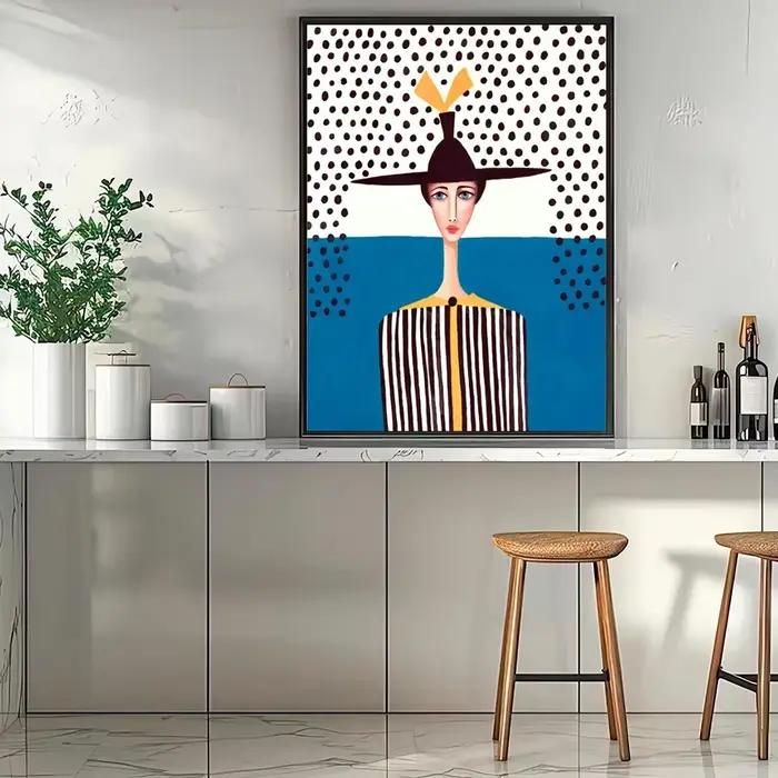 Affiches féminines de ligne d'art de mode surréaliste moderne