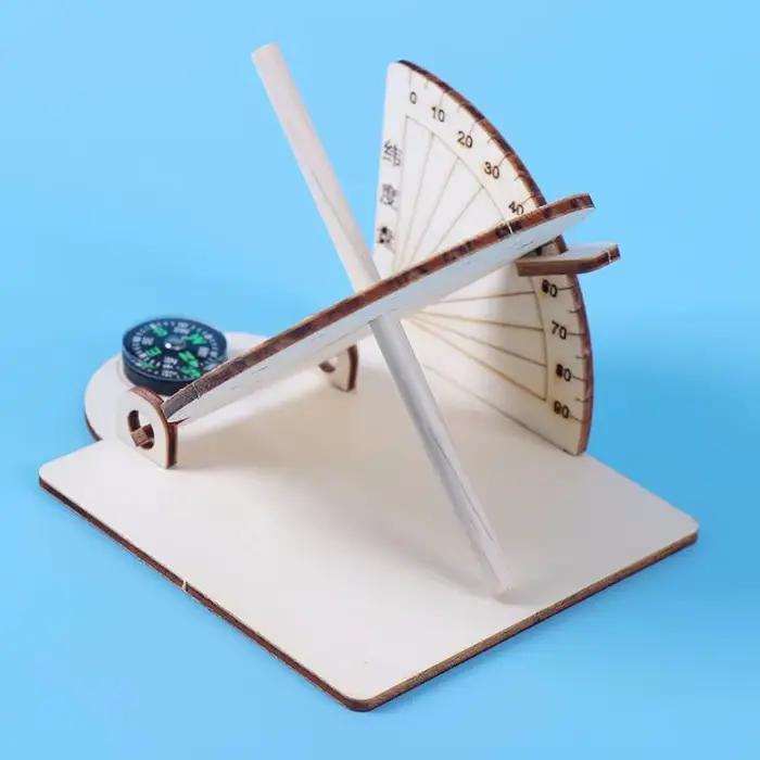 Horloge solaire équatoriale à monter soi-même, construction en bois, modèle scientifique, aide pédagogique, jouets éducatifs pour enfants, accessoires de bureau