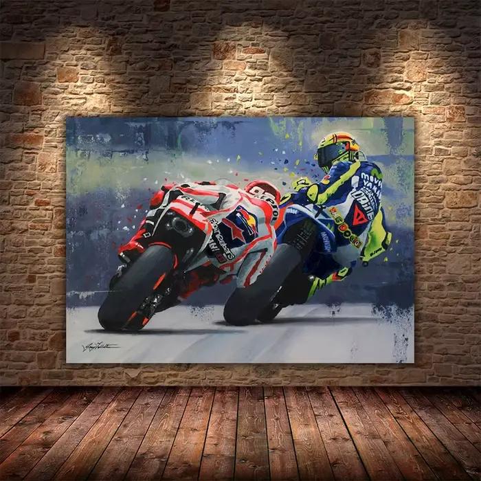 Affiche de course de Grand Prix de championnat de moto abstrait