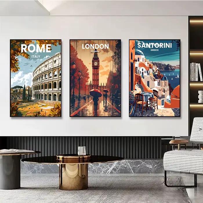 Affiche d'art moderne pour villes de voyage
