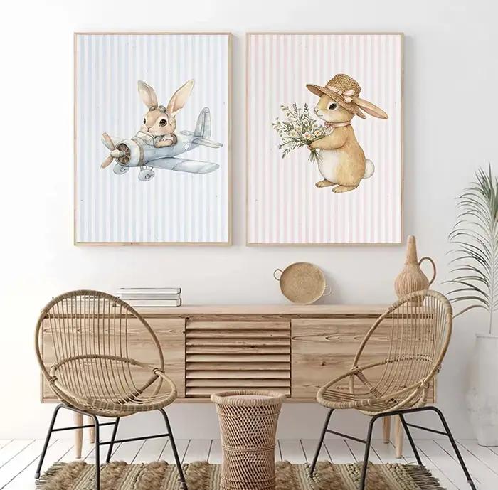 Affiche d'illustration de lapin mignon