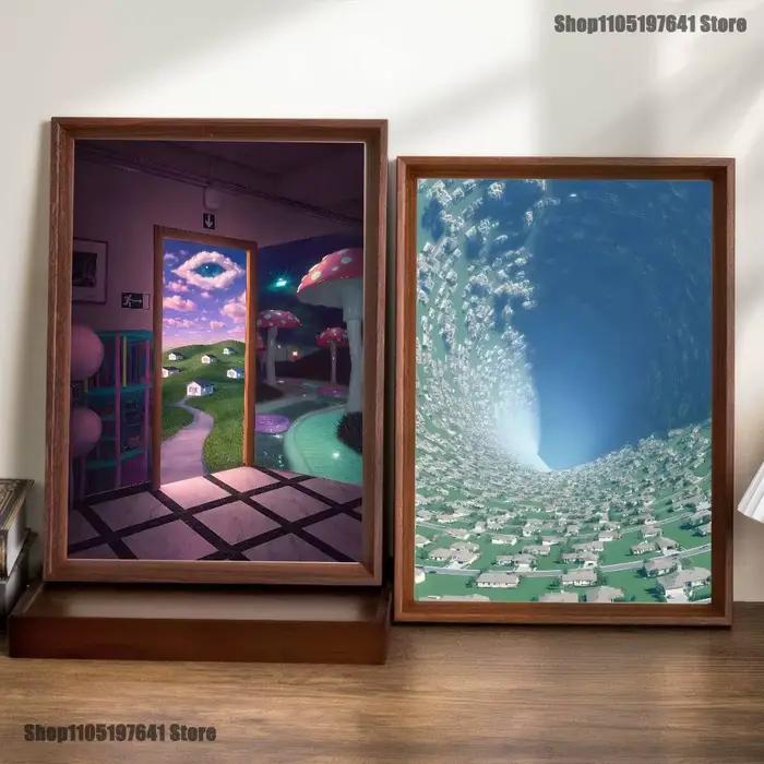 Affiche murale vintage en papier, style Dreamcore, pour club d'art, bar, chambre et bureau, avec autocollants