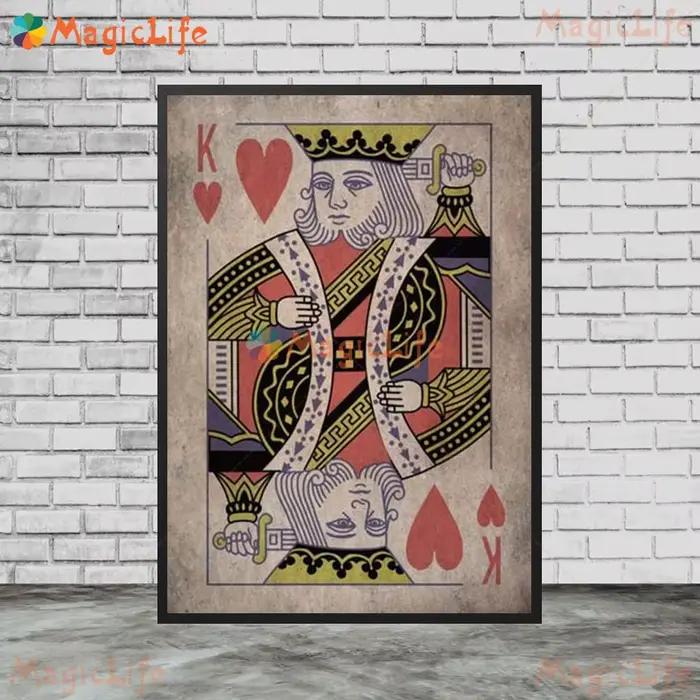 Cartes à jouer Vintage Poker mains mur Art toile peinture affiches imprime photos murales pour salon décor à la maison sans cadre