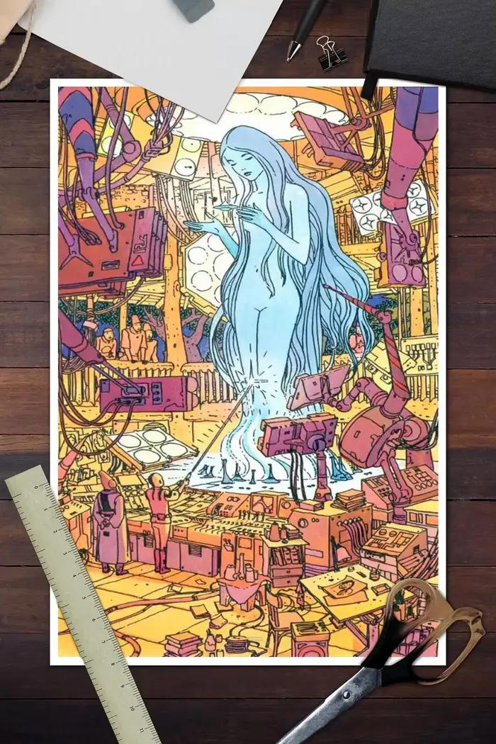 Peinture sur toile de jeu vidéo Moebius Cartoonist Anime