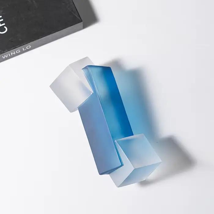 Décor géométrique en acrylique bleu de luxe moderne