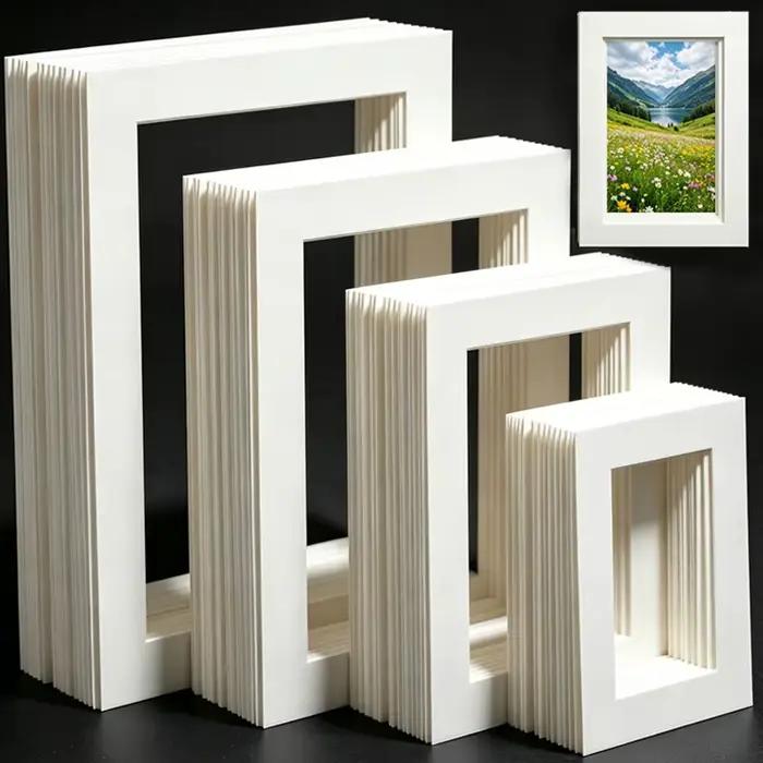 30/2 pièces Passe-partouts rectangulaires en papier blanc pour photos