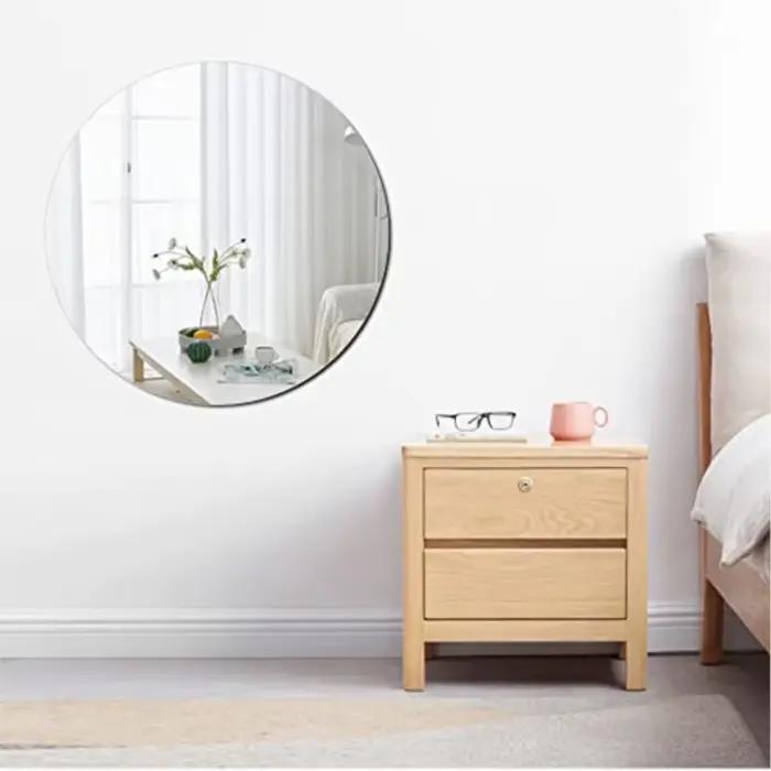 Autocollant mural miroir rond ovale en acrylique