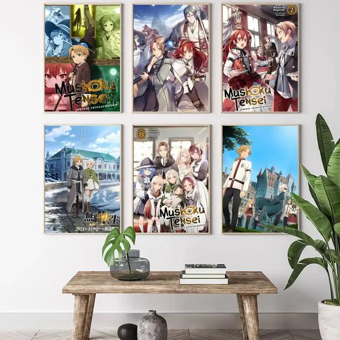Mushoku Tensei réincarnation sans emploi peinture calligraphie HD toile affiche salon chambre bar décoration esthétique