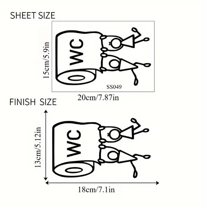 Autocollant mural «WC» en PVC