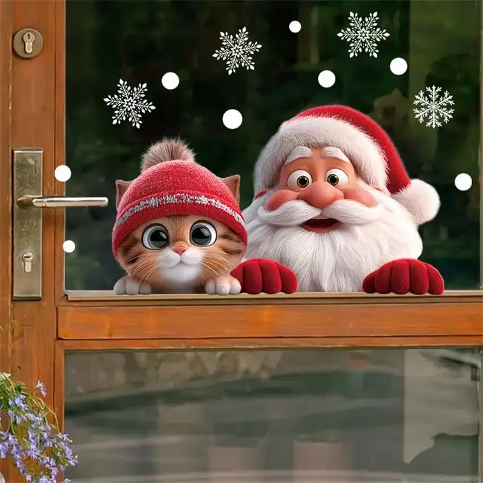 Autocollant en verre du père noël