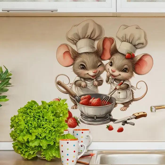 Autocollant mural de Chef de souris de dessin animé