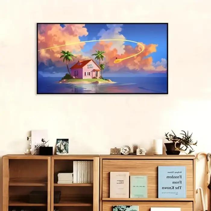 Affiches d'art murales de salle, dessin animé classique japonais, nuage, vue sur la mer, décoration de maison, peinture sur toile pour chambre à coucher, salon, imprimés artistiques imprimés