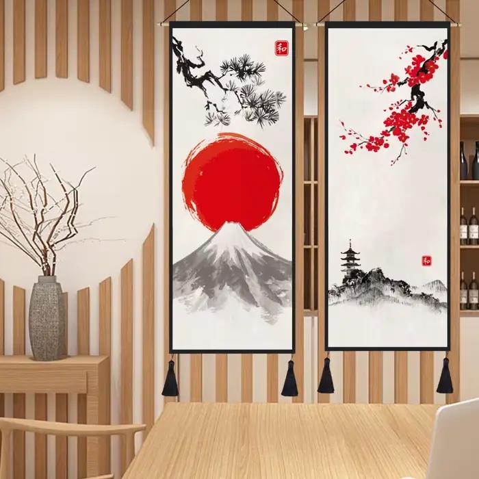 Peinture sur toile japonaise Ukiyo Great Wave Scroll Art