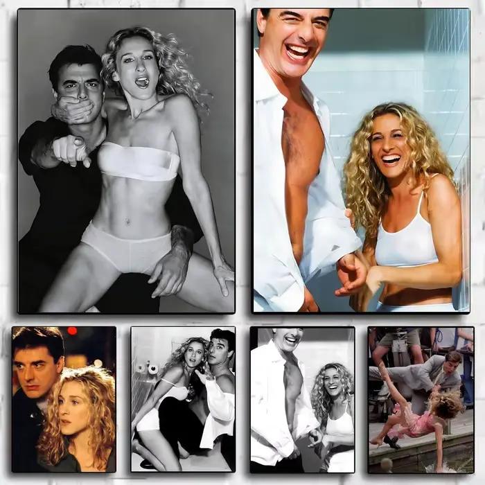 S-Sex and the City - Affiche encadrée sur toile de Carrie et Mr Big