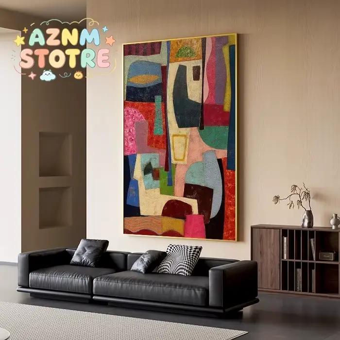 Peinture sur toile abstraite moderne pour décoration d'entrée de salon