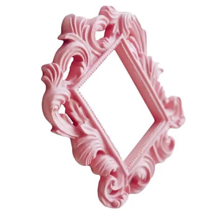 Cadre Mural Rectangulaire Rose Vintage de Style Baroque