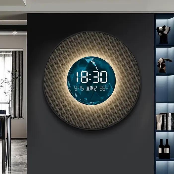 Horloge Circulaire LED pour Décoration de Salon
