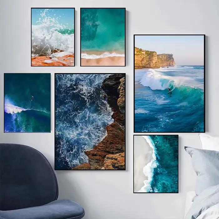 Affiches de paysage d'océan simples et modernes