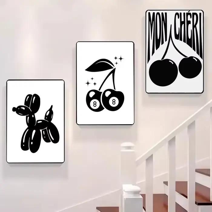 Affiche de lecteur de disque de billard noir et blanc