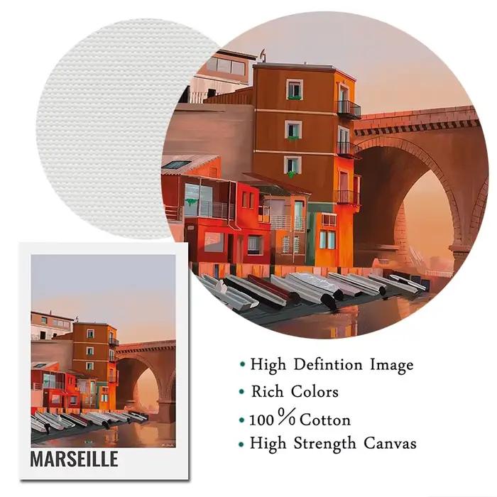 Toile imprimée minimaliste de Marseille