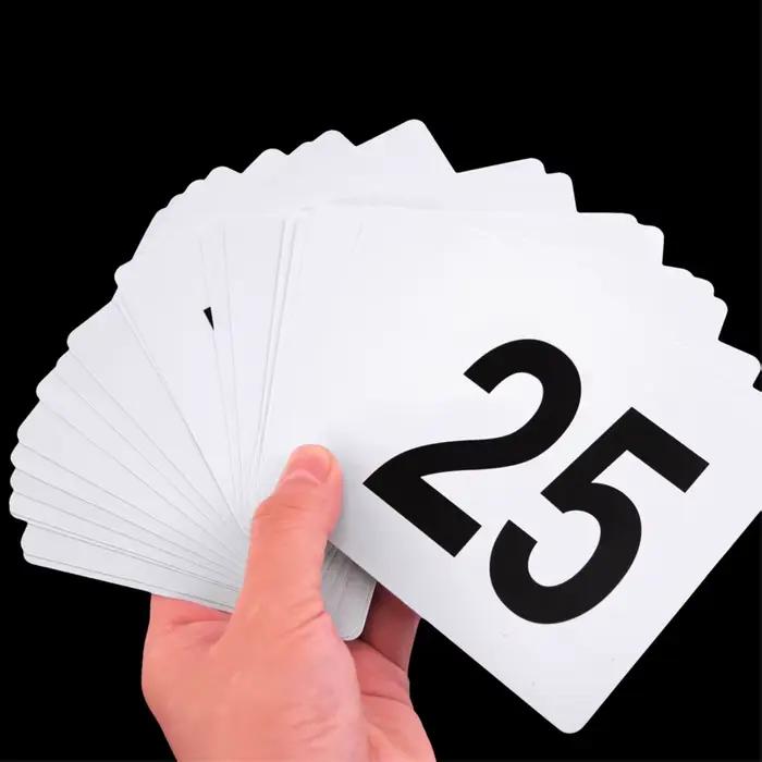 Numéros de Table blancs en PVC, signes de mariage, Restaurant, café, Bar, cartes de sièges, Identification facile pour carte de Table de Restaurant en Pvc, 1-100