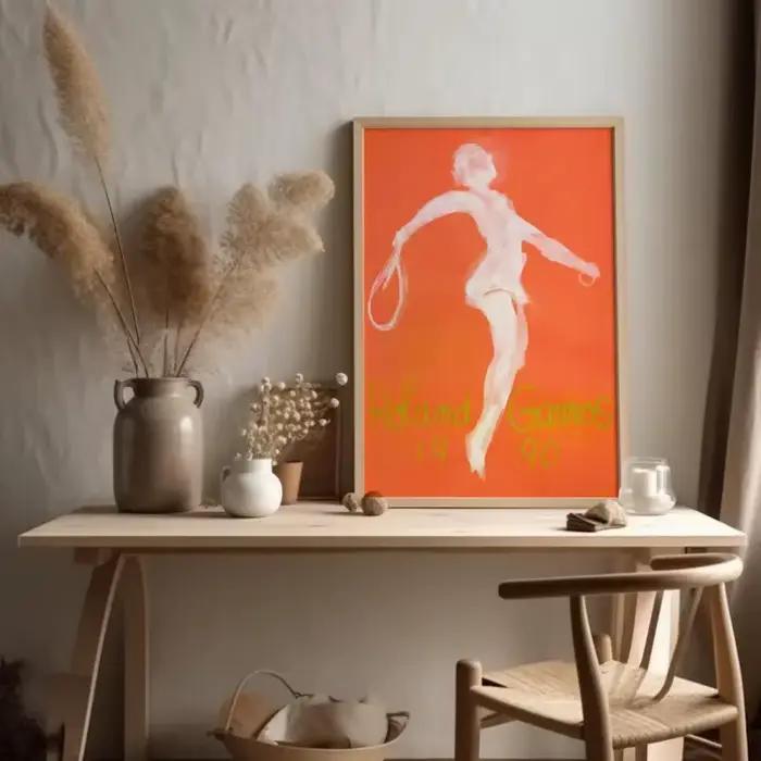 Affiche de jeu de tennis contemporaine