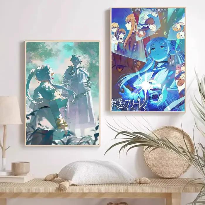 Animation populaire Frieren bonne qualité impressions et affiches Vintage chambre maison Bar café décor esthétique Art peinture murale