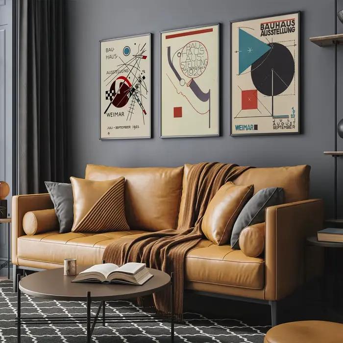 Affiche d'art géométrique moderne Bauhaus