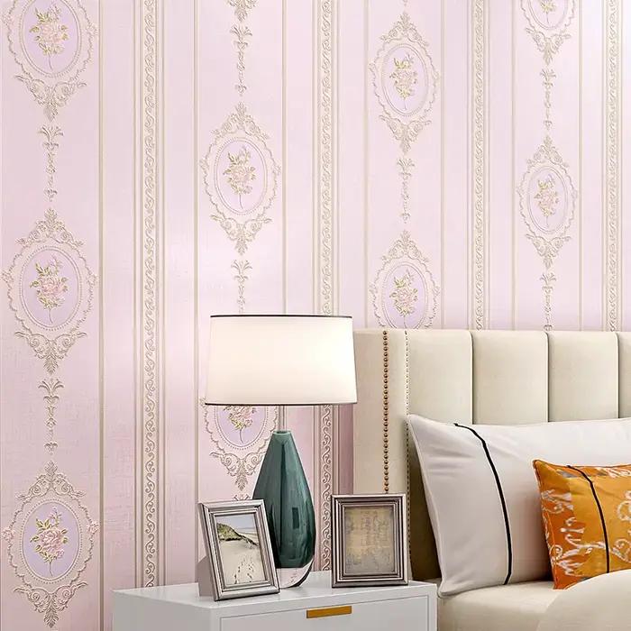 Papier Peint Floral Style Pastoral Européen Non-Tissé pour Salon, Chambre Chaleureuse, Mur de Fond, Décoration Intérieure