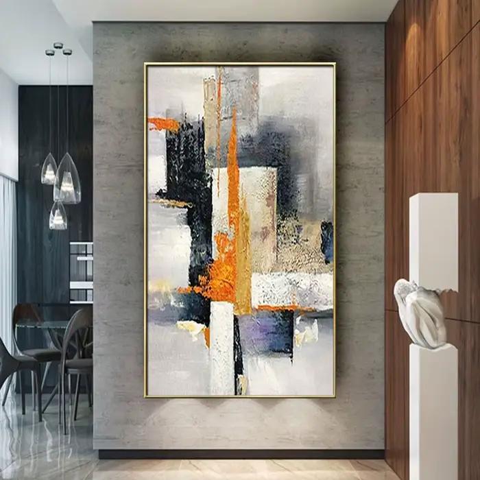 Peinture à l'huile abstraite peinte à la main sur toile