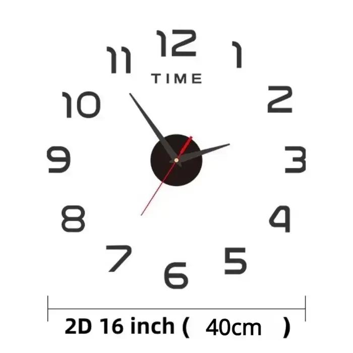Grande horloge murale 3d pour chambre à coucher