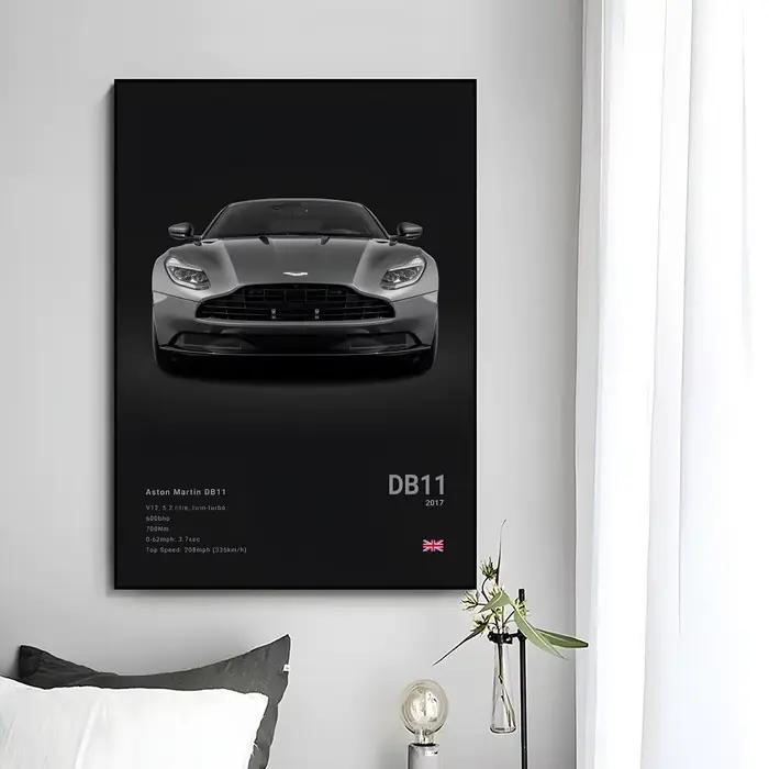 Affiche murale de voiture de sport de luxe britannique A-Aston M-Martin