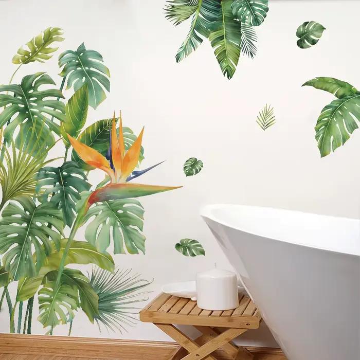 Autocollant mural végétal vert