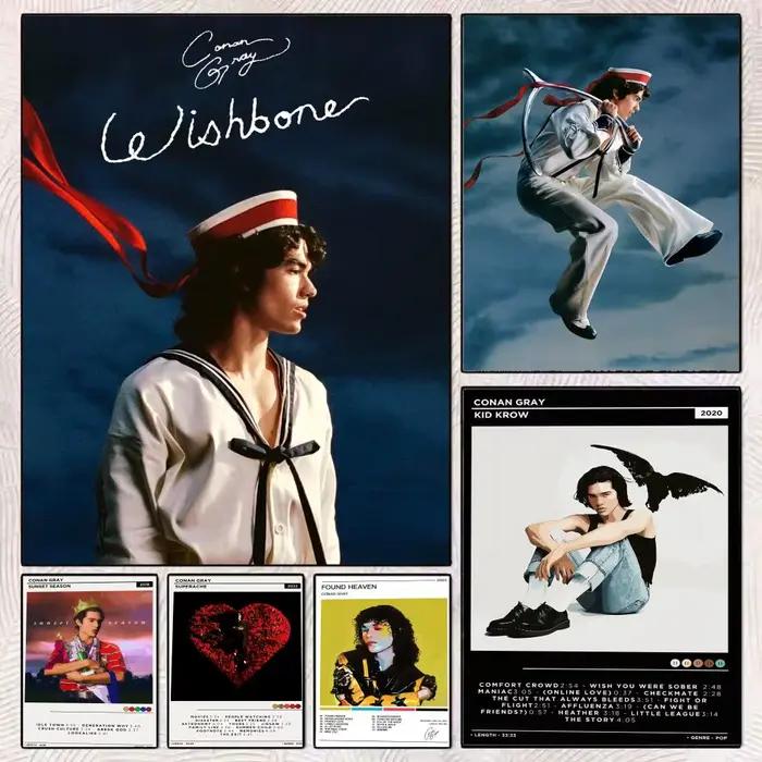 Affiche murale moderne sur toile avec calligraphie de la chanteuse pop C-Conan Gray